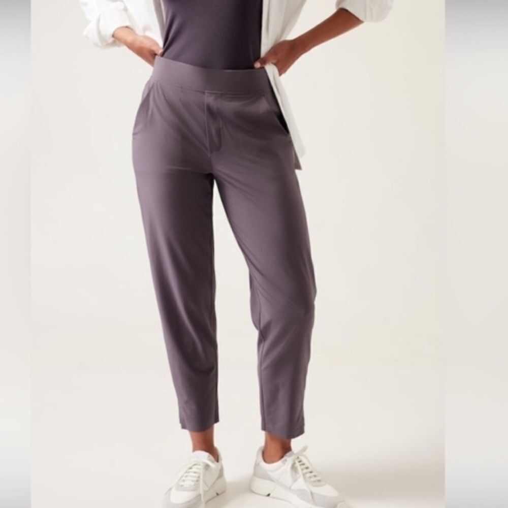 Athleta Brookyln Ankle Pant Purple 14 Tall NEW